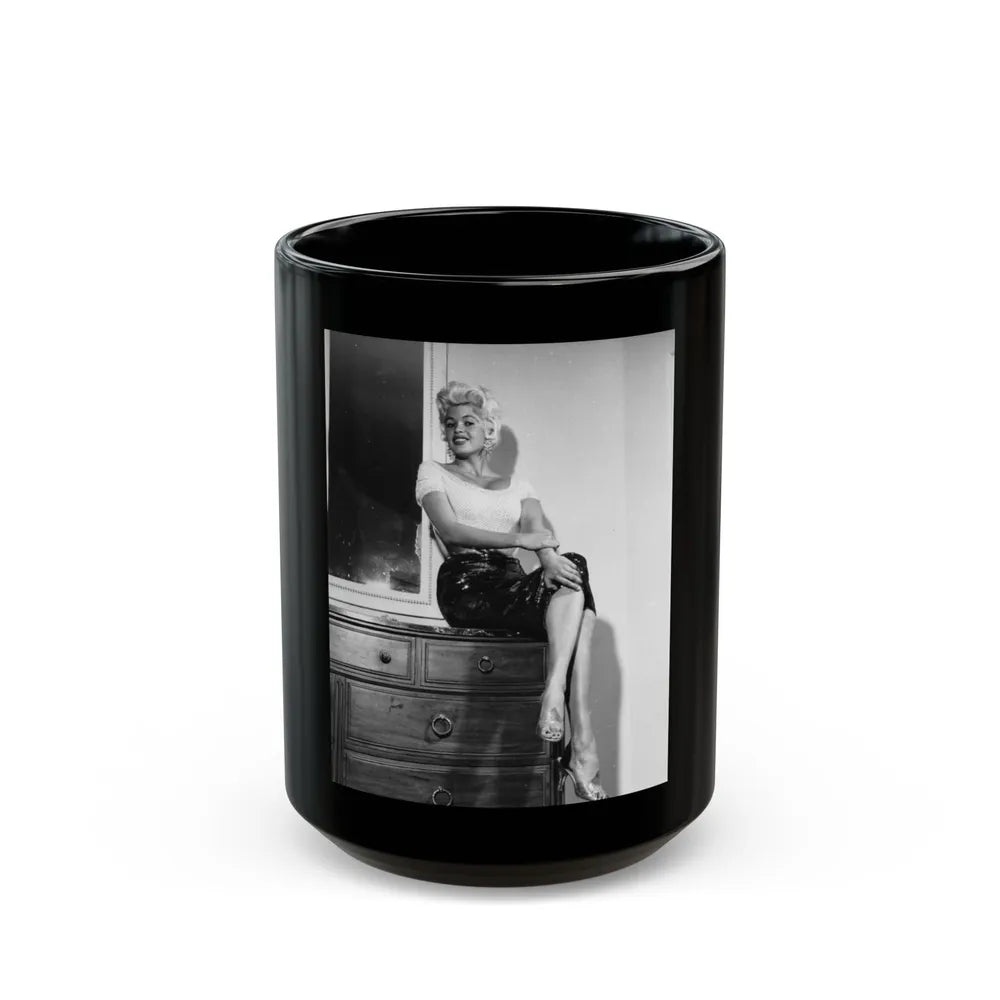 Jayne Mansfield #233 (Vintage Female Icon) Black Coffee Mug-15oz-Go Mug Yourself