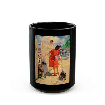 Car Approaching, 1939 - Black Coffee Mug-15oz-Go Mug Yourself