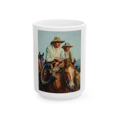 Dude Wrangler, The Saturday Evening Post interior illustration, March 10, 1934 - White Coffee Mug-15oz-Go Mug Yourself