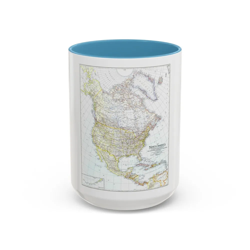 North America (1942) (Map) Accent Coffee Mug-15oz-Light Blue-Go Mug Yourself