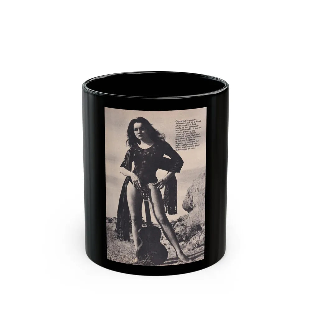 Julie Newmar #613 (Vintage Female Icon) Black Coffee Mug-11oz-Go Mug Yourself