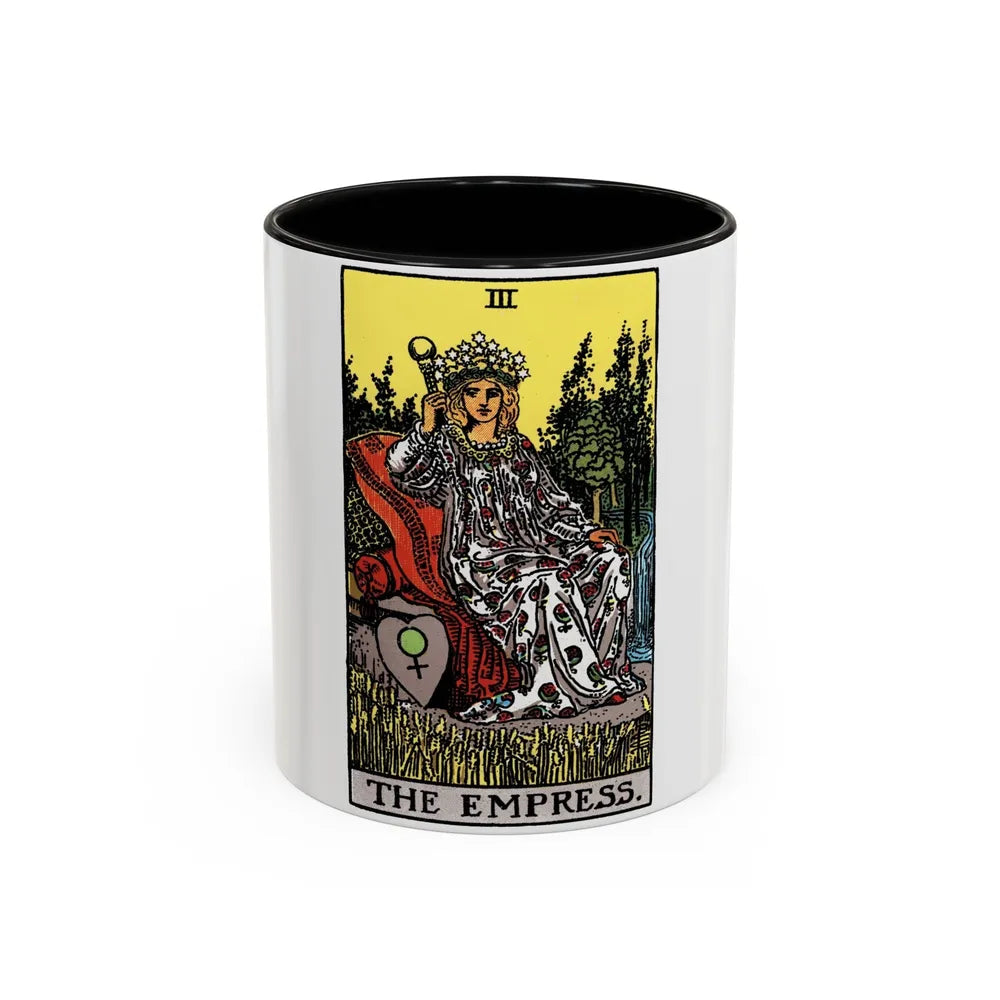 The Empress (Tarot Card) Accent Coffee Mug-11oz-Black-Go Mug Yourself