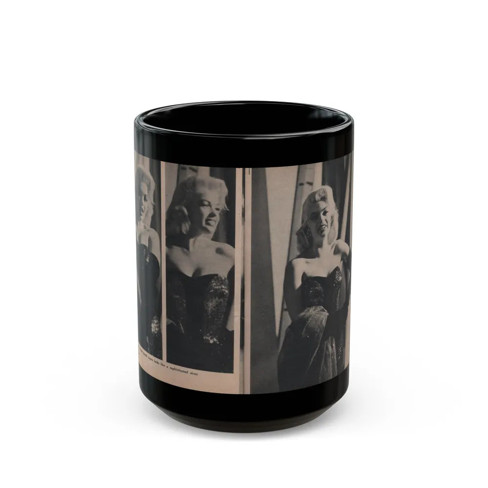 Jayne Mansfield #298 - JAYNE Pocket Magazine Pages 40 & 41 (Vintage Female Icon) Black Coffee Mug-15oz-Go Mug Yourself