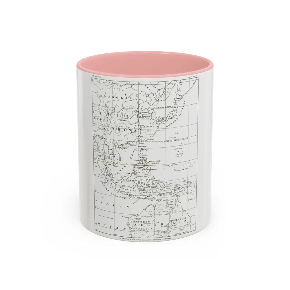 Philippines, The (1900) (Map) Accent Coffee Mug-11oz-Pink-Go Mug Yourself