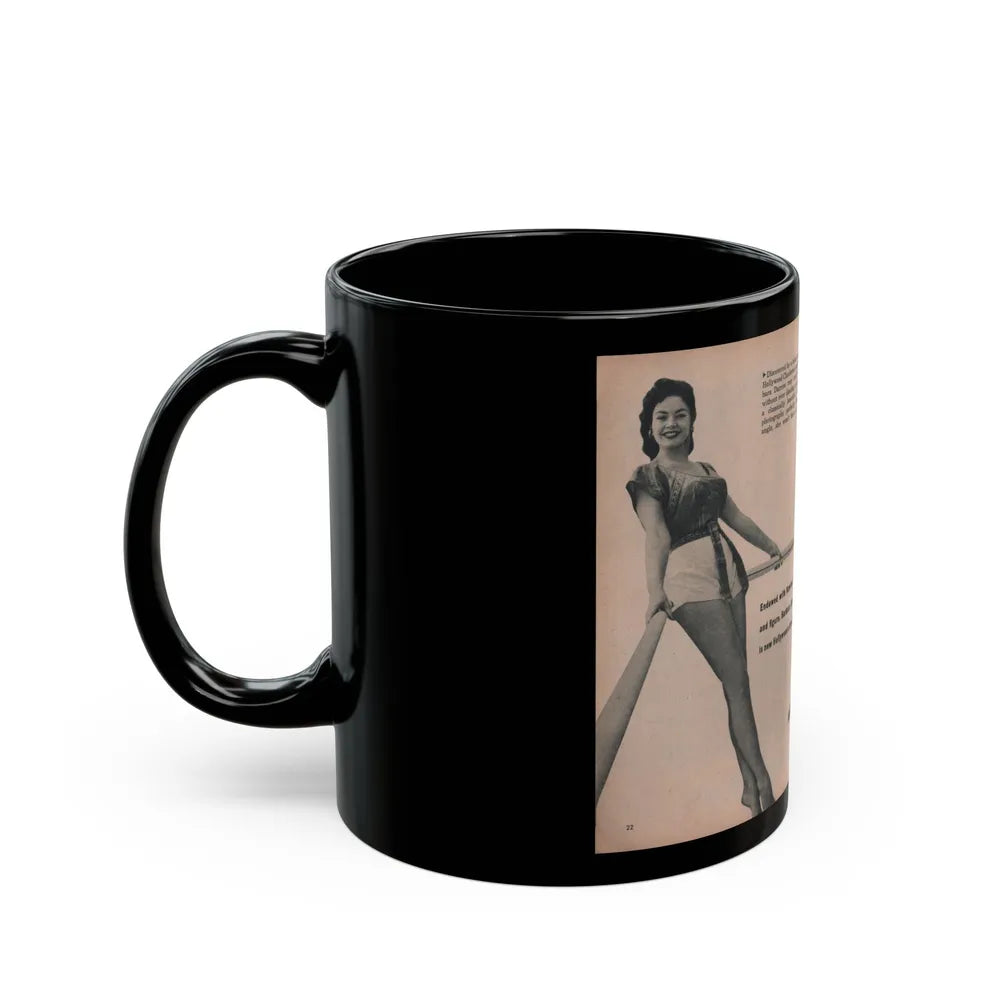 Barbara Darrow #34 - 2 B&W Photos, Caption & Short Article from PHOTO Digest Mag. Dec. '54 (Vintage Female Icon) Black Coffee Mug-Go Mug Yourself