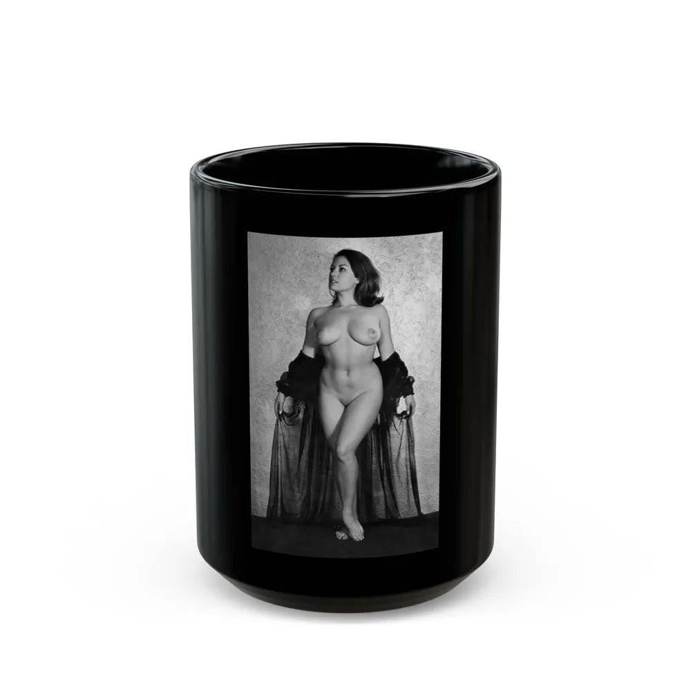 June Palmer #344 - Nude (Vintage Female Icon) Black Coffee Mug-15oz-Go Mug Yourself