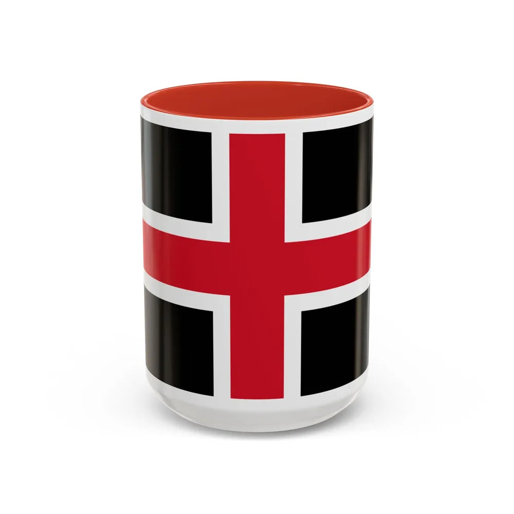 Flag of Durham UK - Accent Coffee Mug-15oz-Red-Go Mug Yourself