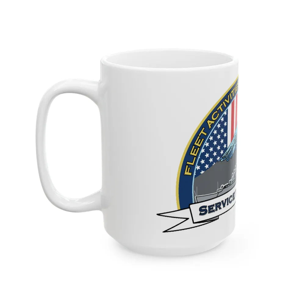 CFAY Fleet Activities Yokosuka Glass (U.S. Navy) White Coffee Mug-Go Mug Yourself