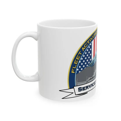 CFAY Fleet Activities Yokosuka Glass (U.S. Navy) White Coffee Mug-Go Mug Yourself