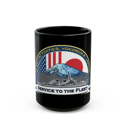 CFAY Fleet Activities Yokosuka Glass (U.S. Navy) Black Coffee Mug 15oz - Go Mug Yourself
