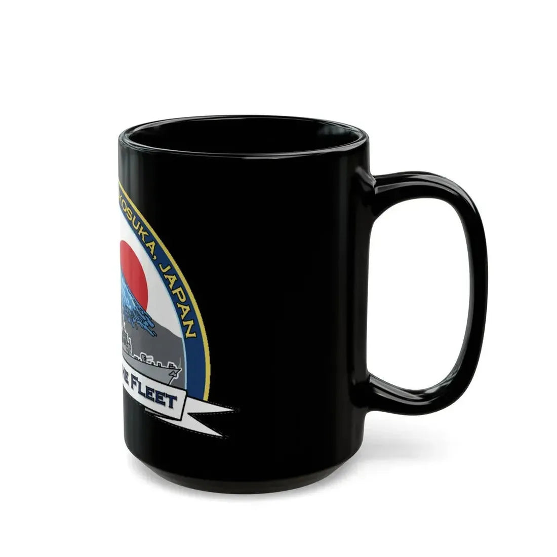 CFAY Fleet Activities Yokosuka Glass (U.S. Navy) Black Coffee Mug - Go Mug Yourself