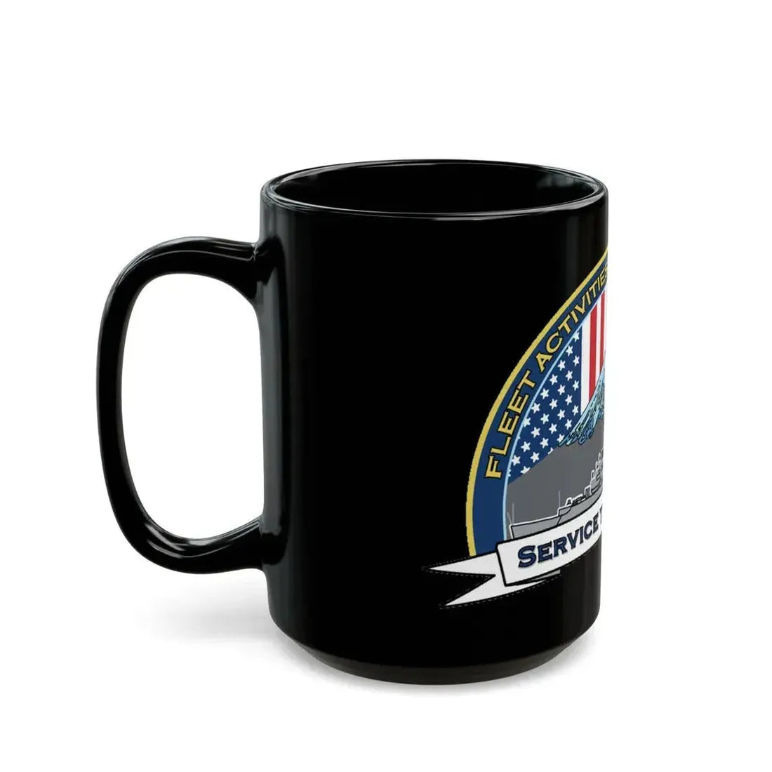 CFAY Fleet Activities Yokosuka Glass (U.S. Navy) Black Coffee Mug - Go Mug Yourself