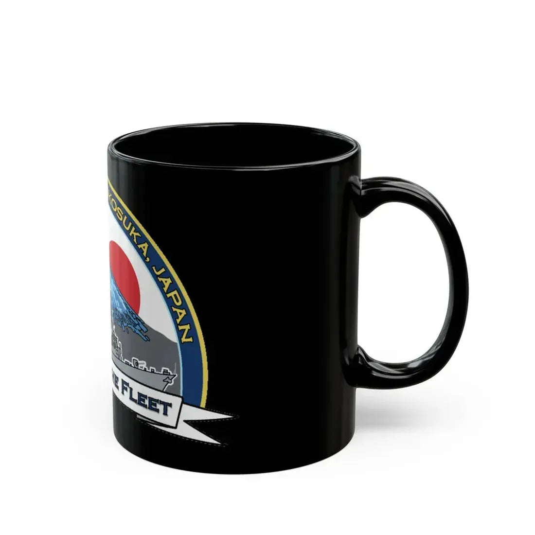 CFAY Fleet Activities Yokosuka Glass (U.S. Navy) Black Coffee Mug - Go Mug Yourself