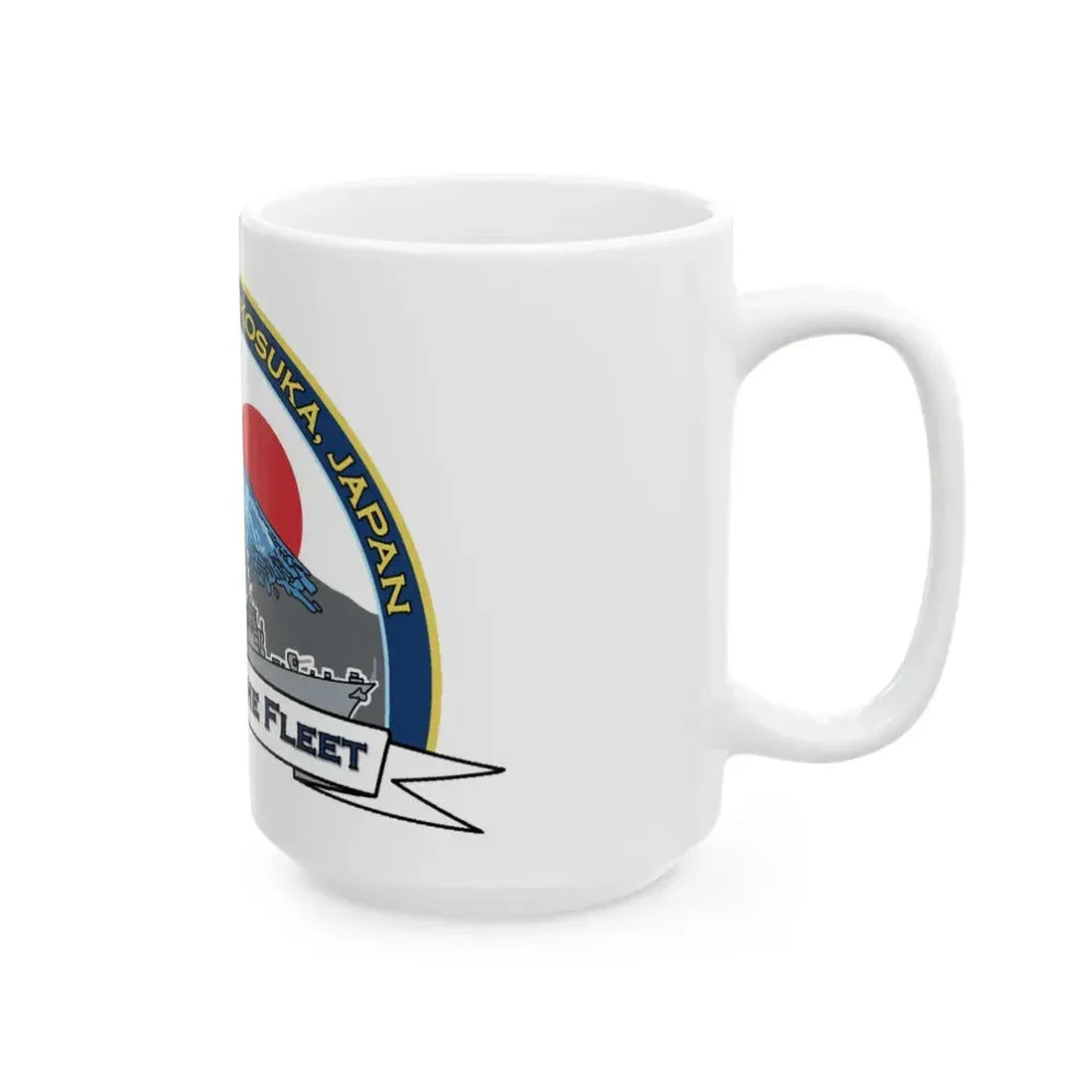 CFAY Fleet Activities Yokosuka Glass (U.S. Navy) White Coffee Mug - Go Mug Yourself