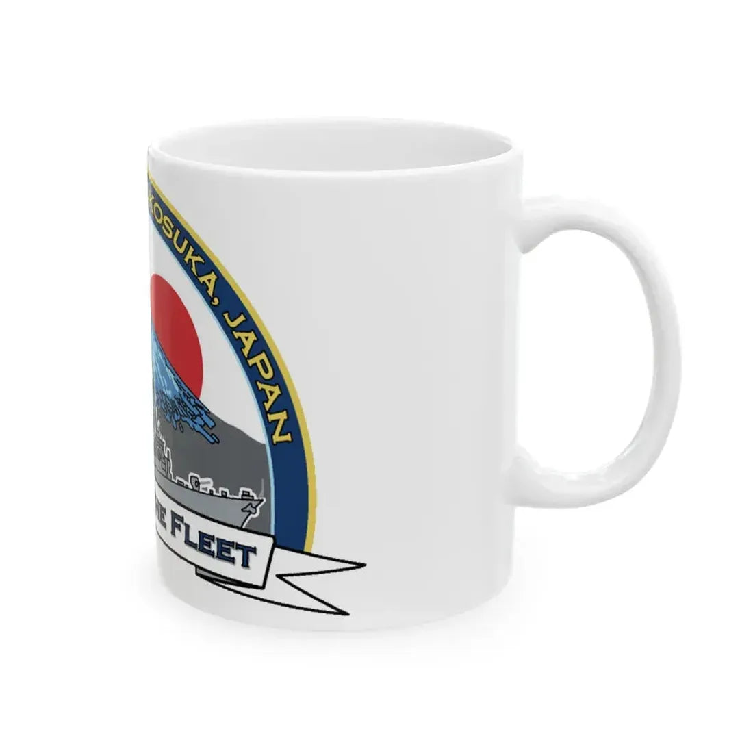 CFAY Fleet Activities Yokosuka Glass (U.S. Navy) White Coffee Mug - Go Mug Yourself