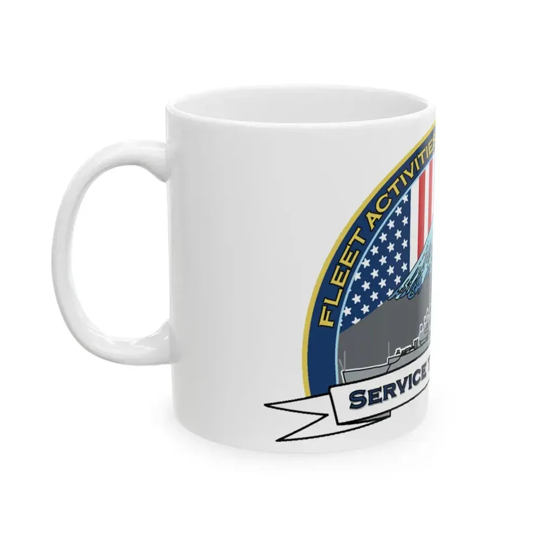 CFAY Fleet Activities Yokosuka Glass (U.S. Navy) White Coffee Mug - Go Mug Yourself