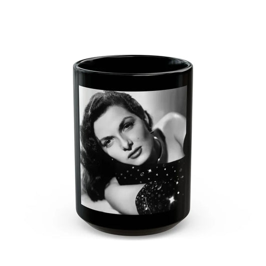 Jane Russell #224 (Vintage Female Icon) Black Coffee Mug-15oz-Go Mug Yourself