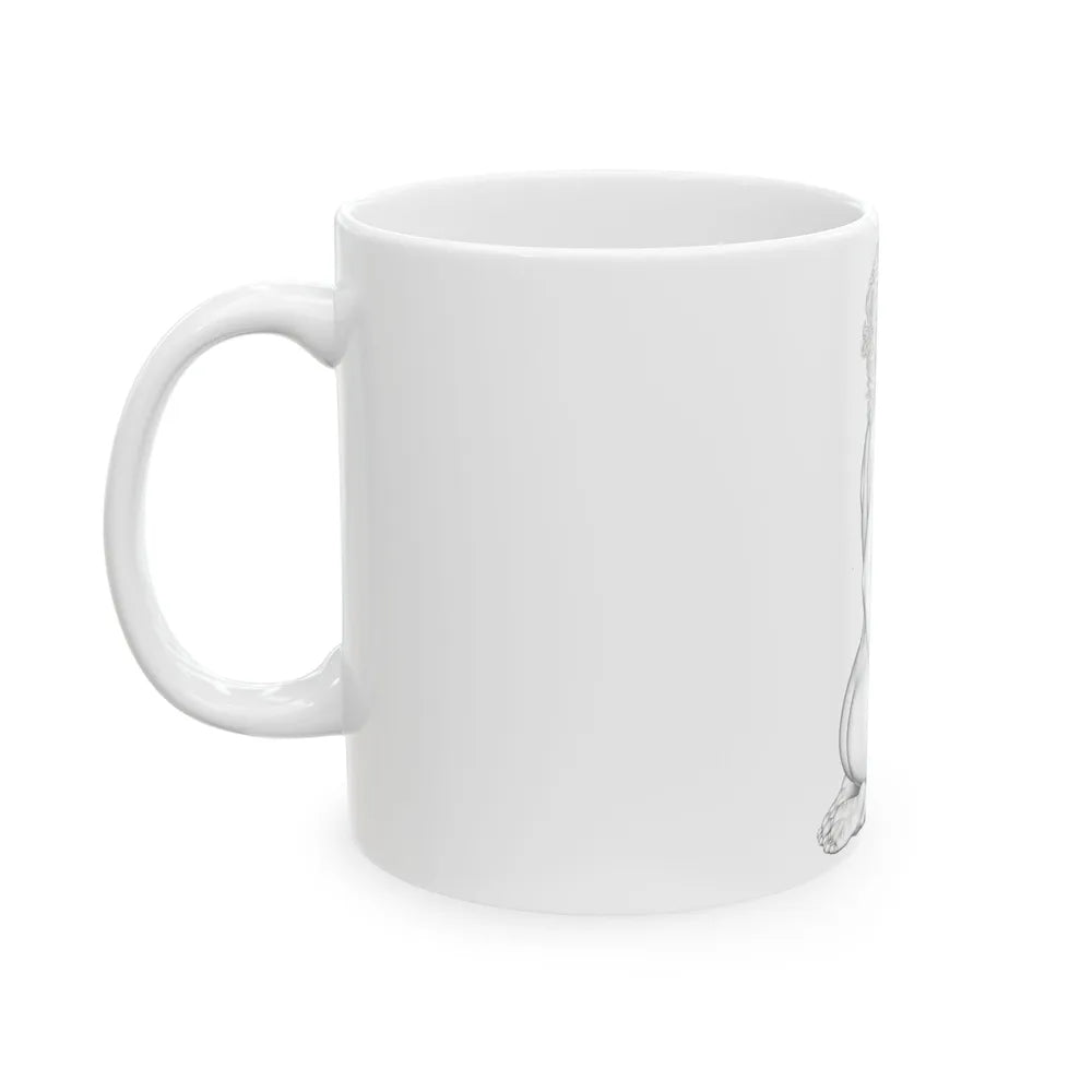 Linda Blair #168 - Nude Pencil Drawing (Vintage Female Icon) White Coffee Mug-Go Mug Yourself