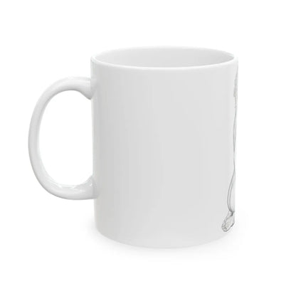 Linda Blair #168 - Nude Pencil Drawing (Vintage Female Icon) White Coffee Mug-Go Mug Yourself