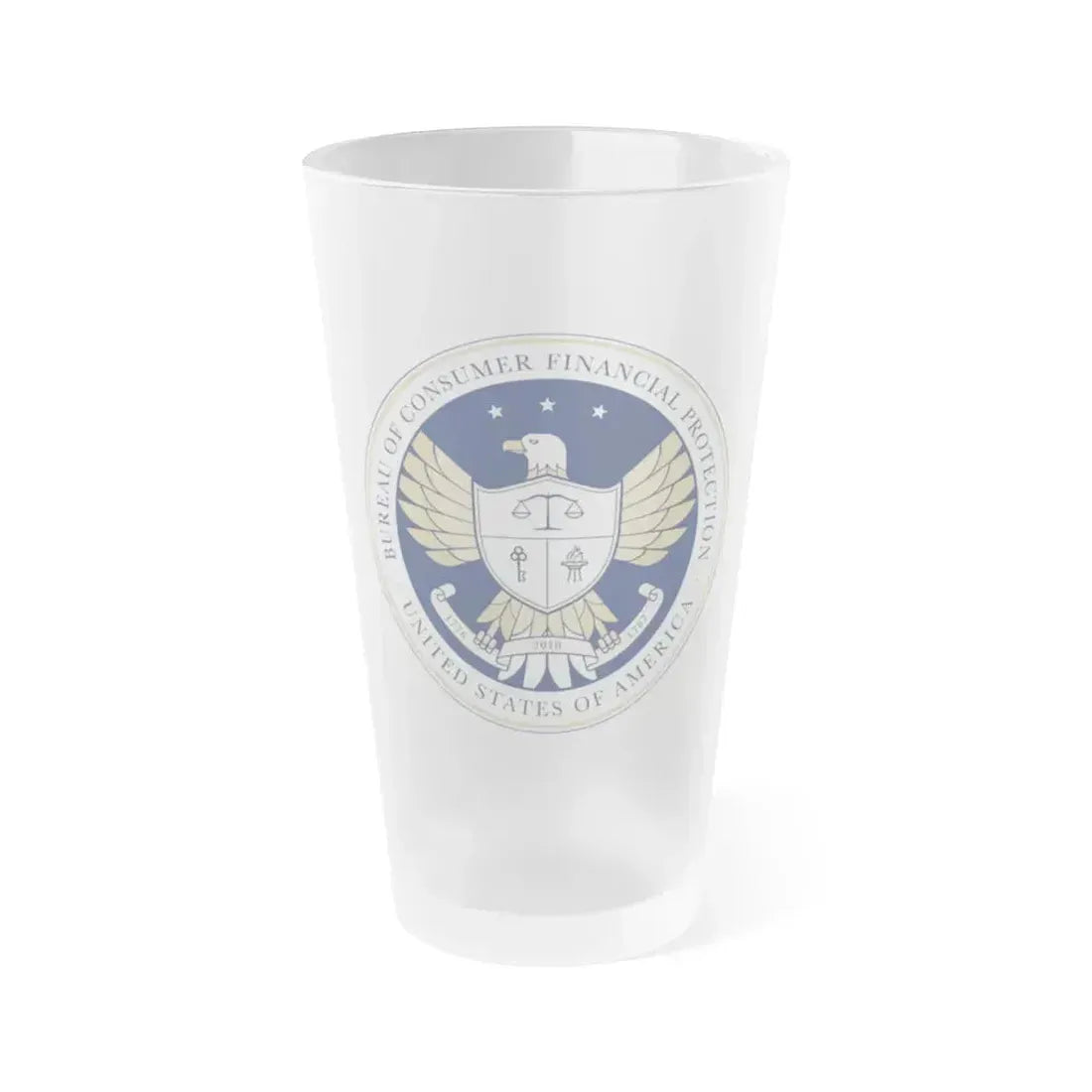 CFPB seal - Frosted Pint Glass 16oz 16oz Frosted - Go Mug Yourself