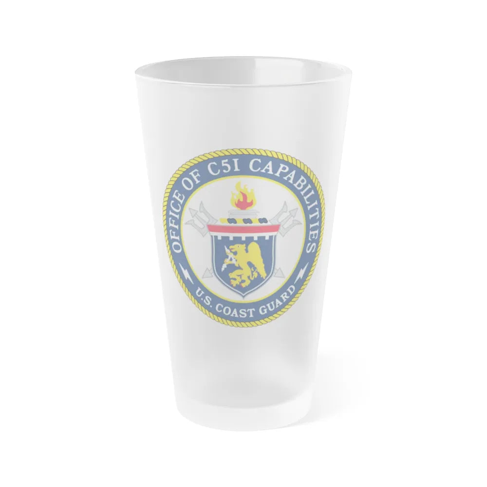 CG 761 Office of C5I Capabilities (U.S. Coast Guard) Frosted Pint Glass 16oz-Go Mug Yourself