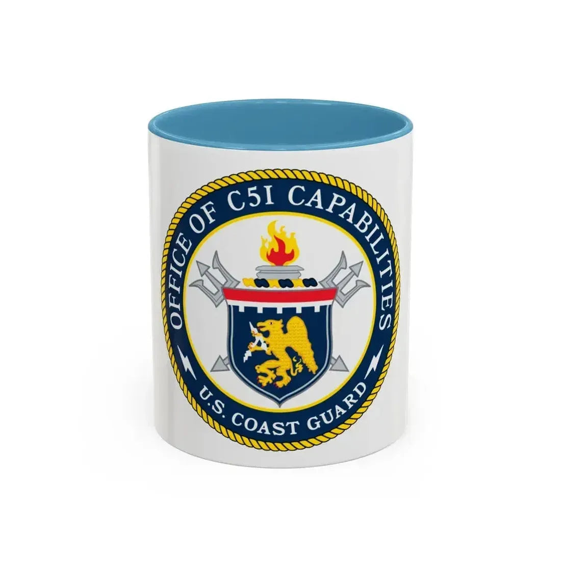 CG 761 Office of C5I Capabilities (U.S. Coast Guard) Accent Coffee Mug 11oz Light Blue - Go Mug Yourself