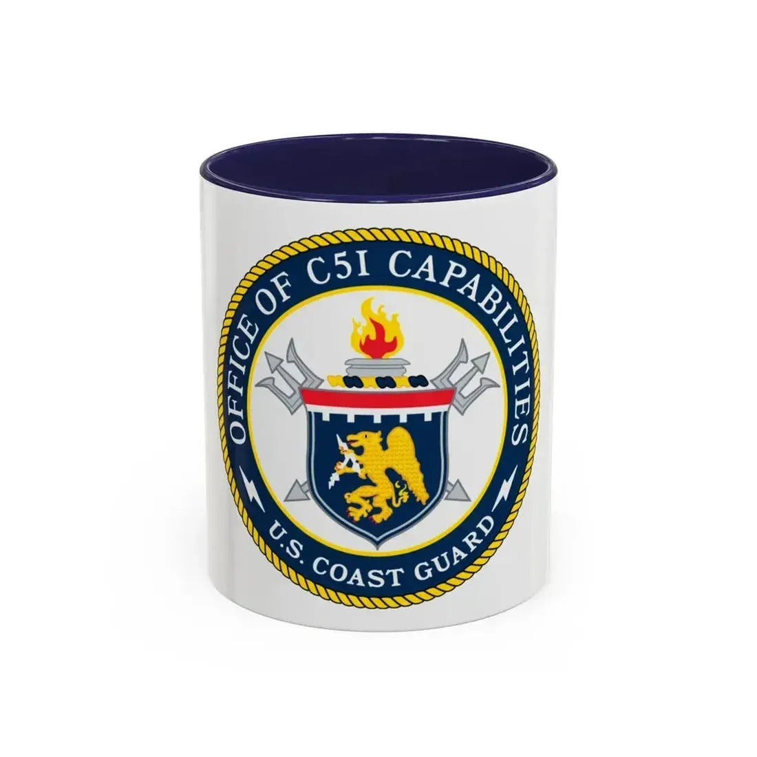CG 761 Office of C5I Capabilities (U.S. Coast Guard) Accent Coffee Mug 11oz Navy - Go Mug Yourself