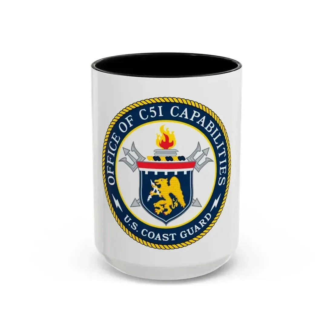 CG 761 Office of C5I Capabilities (U.S. Coast Guard) Accent Coffee Mug 15oz Black - Go Mug Yourself