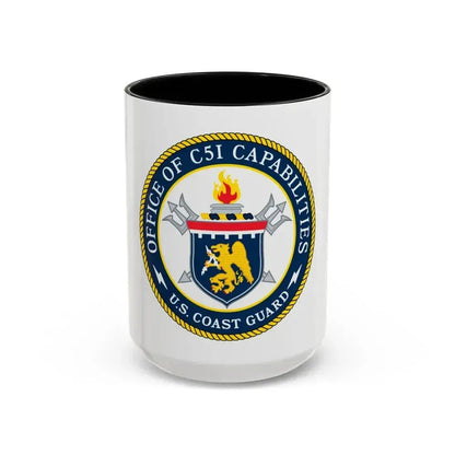 CG 761 Office of C5I Capabilities (U.S. Coast Guard) Accent Coffee Mug 15oz Black - Go Mug Yourself