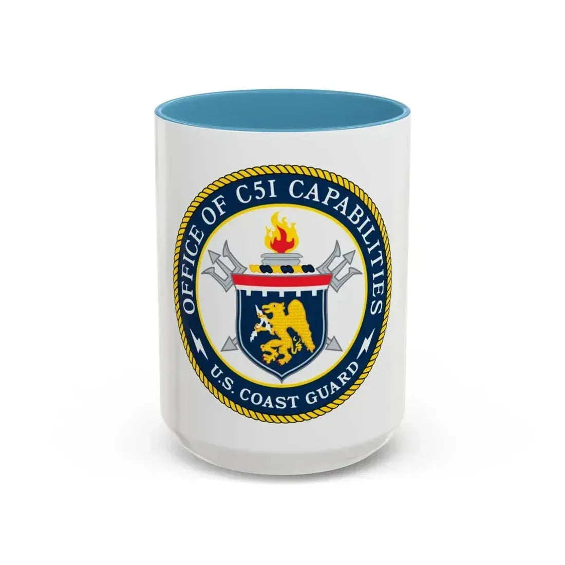 CG 761 Office of C5I Capabilities (U.S. Coast Guard) Accent Coffee Mug 15oz Light Blue - Go Mug Yourself