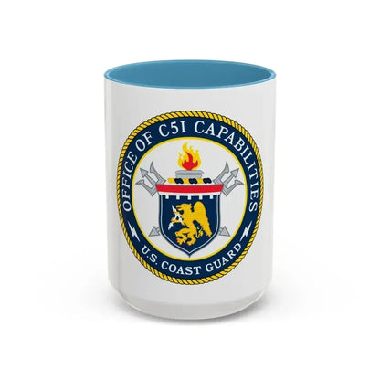 CG 761 Office of C5I Capabilities (U.S. Coast Guard) Accent Coffee Mug 15oz Light Blue - Go Mug Yourself