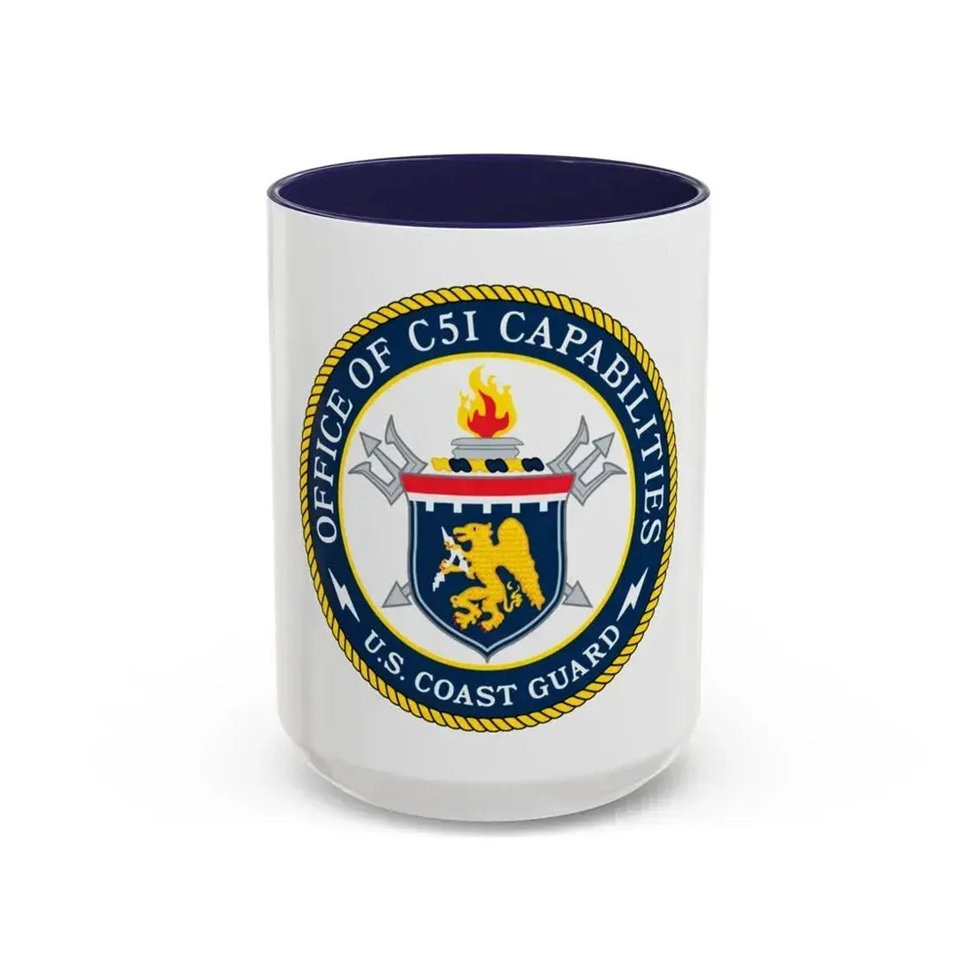 CG 761 Office of C5I Capabilities (U.S. Coast Guard) Accent Coffee Mug 15oz Navy - Go Mug Yourself