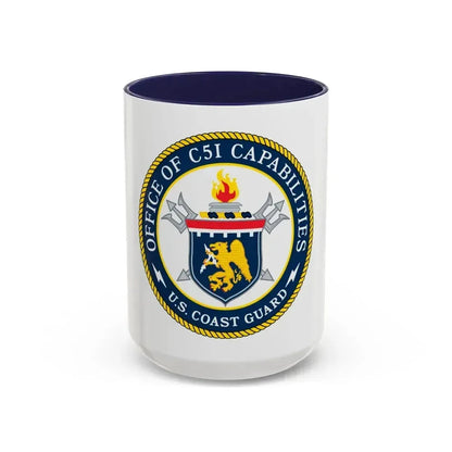 CG 761 Office of C5I Capabilities (U.S. Coast Guard) Accent Coffee Mug 15oz Navy - Go Mug Yourself