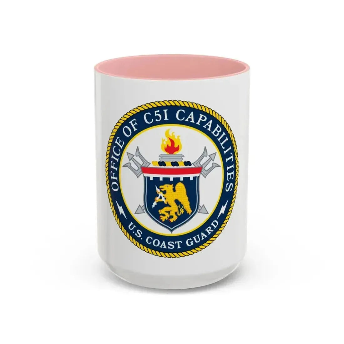 CG 761 Office of C5I Capabilities (U.S. Coast Guard) Accent Coffee Mug 15oz Pink - Go Mug Yourself