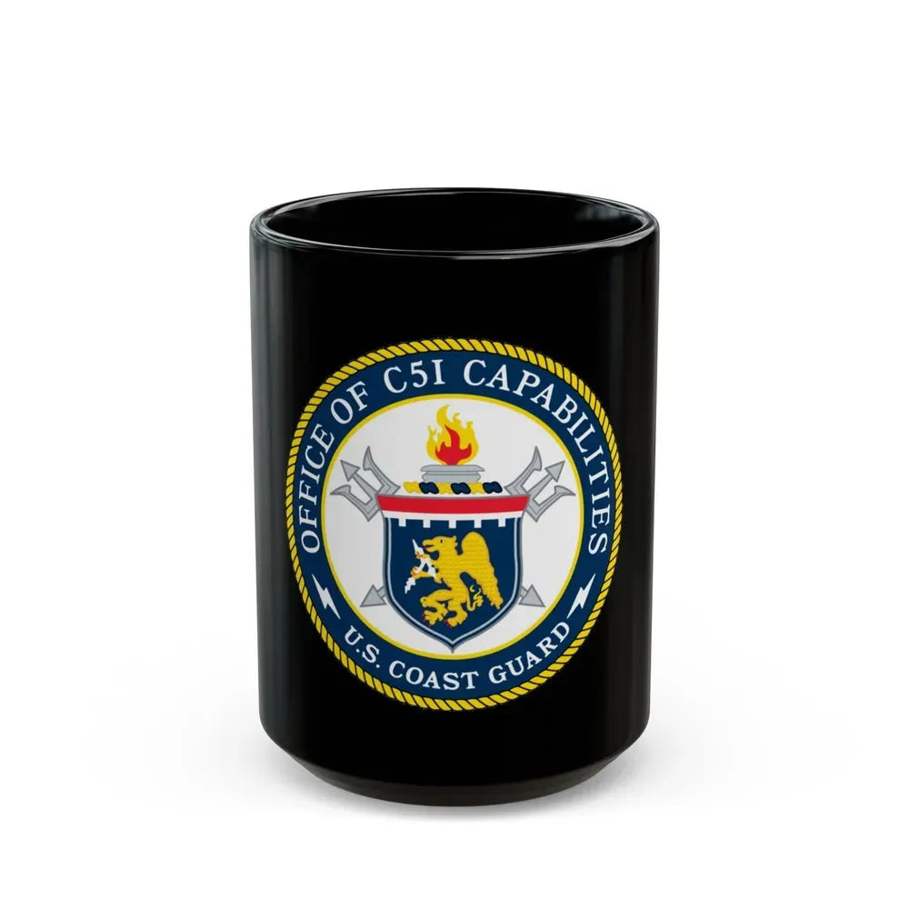 CG 761 Office of C5I Capabilities (U.S. Coast Guard) Black Coffee Mug 15oz - Go Mug Yourself