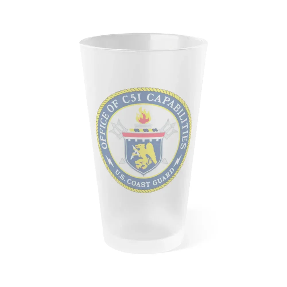 CG 761 Office of C5I Capabilities (U.S. Coast Guard) Frosted Pint Glass 16oz Default Title - Go Mug Yourself