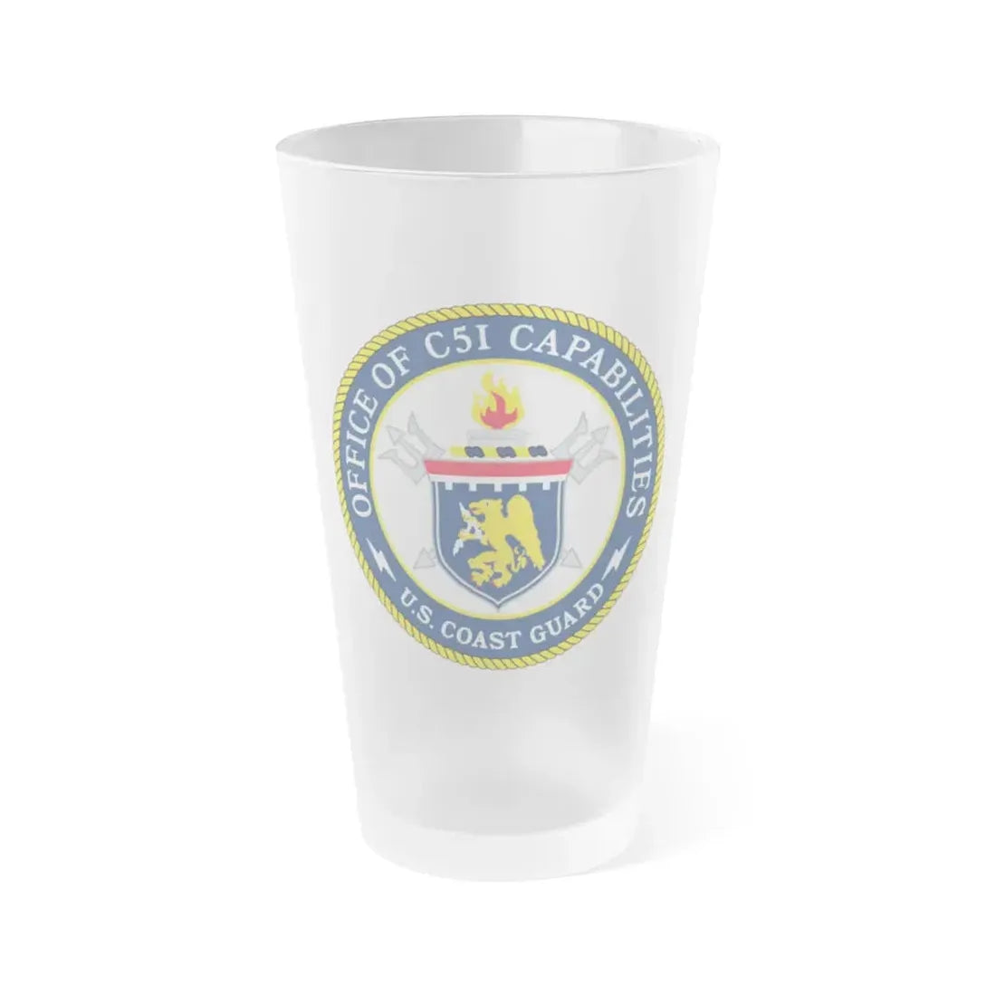 CG 761 Office of C5I Capabilities (U.S. Coast Guard) Frosted Pint Glass 16oz Default Title - Go Mug Yourself