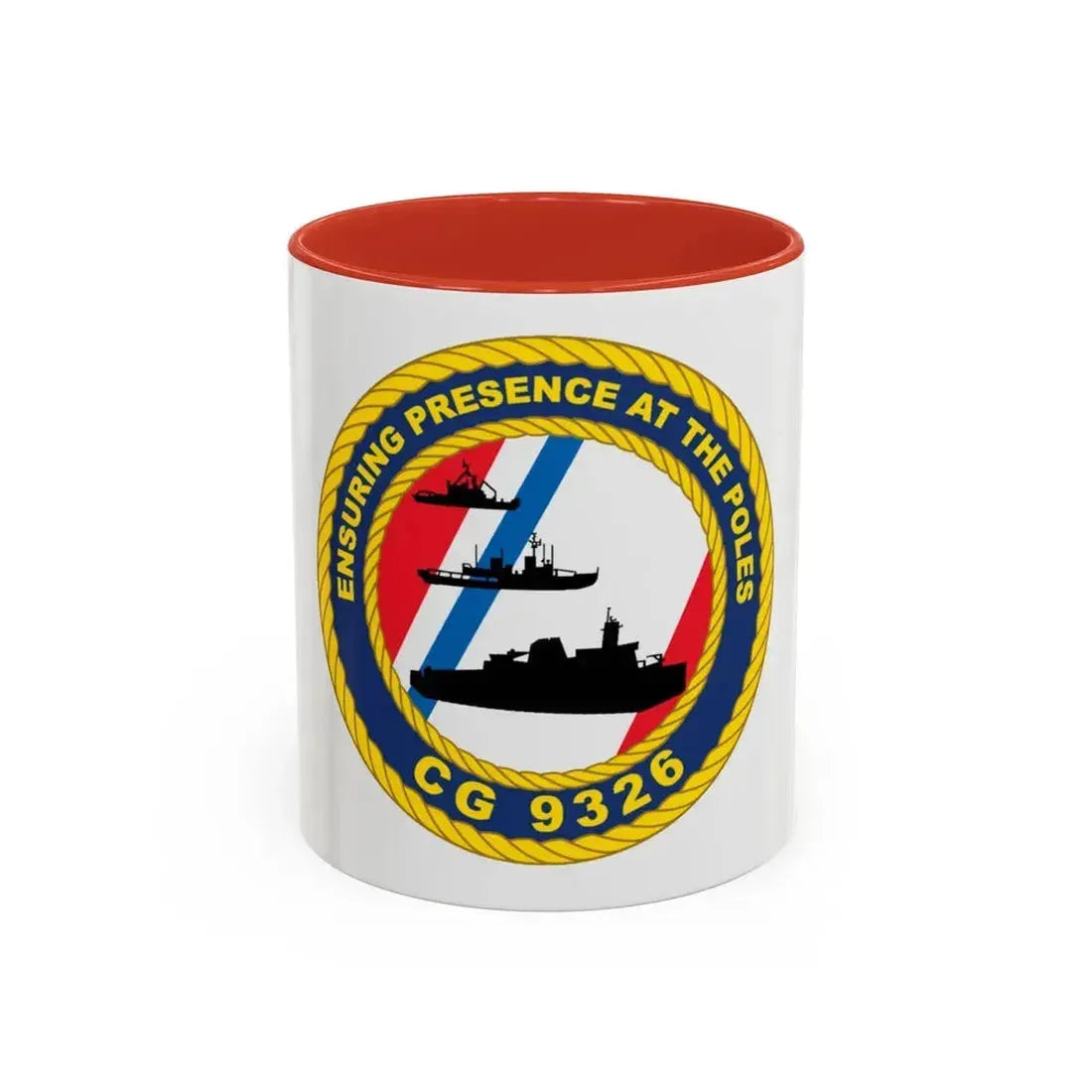 CG 9326 (U.S. Coast Guard) Accent Coffee Mug 11oz Red - Go Mug Yourself