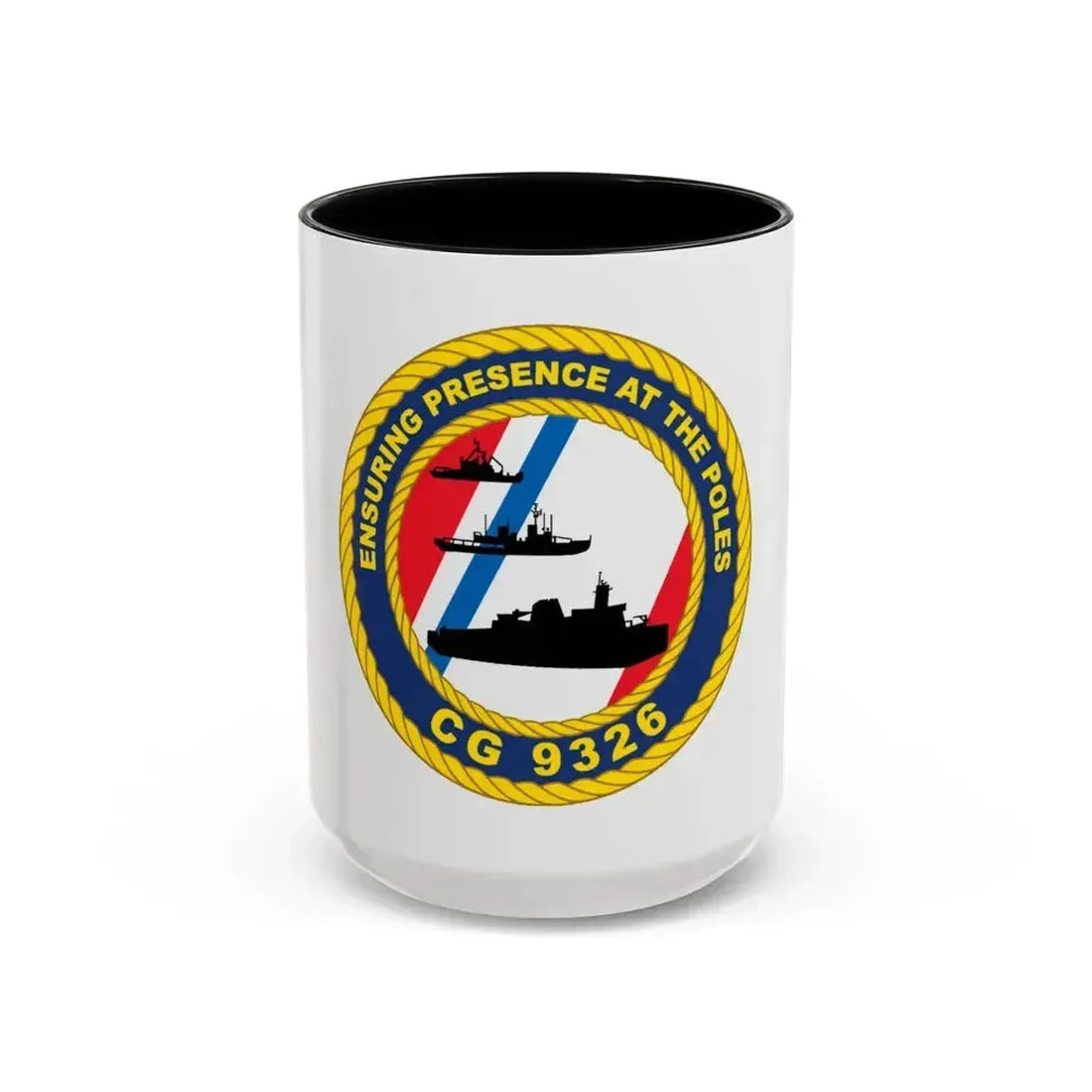 CG 9326 (U.S. Coast Guard) Accent Coffee Mug 15oz Black - Go Mug Yourself