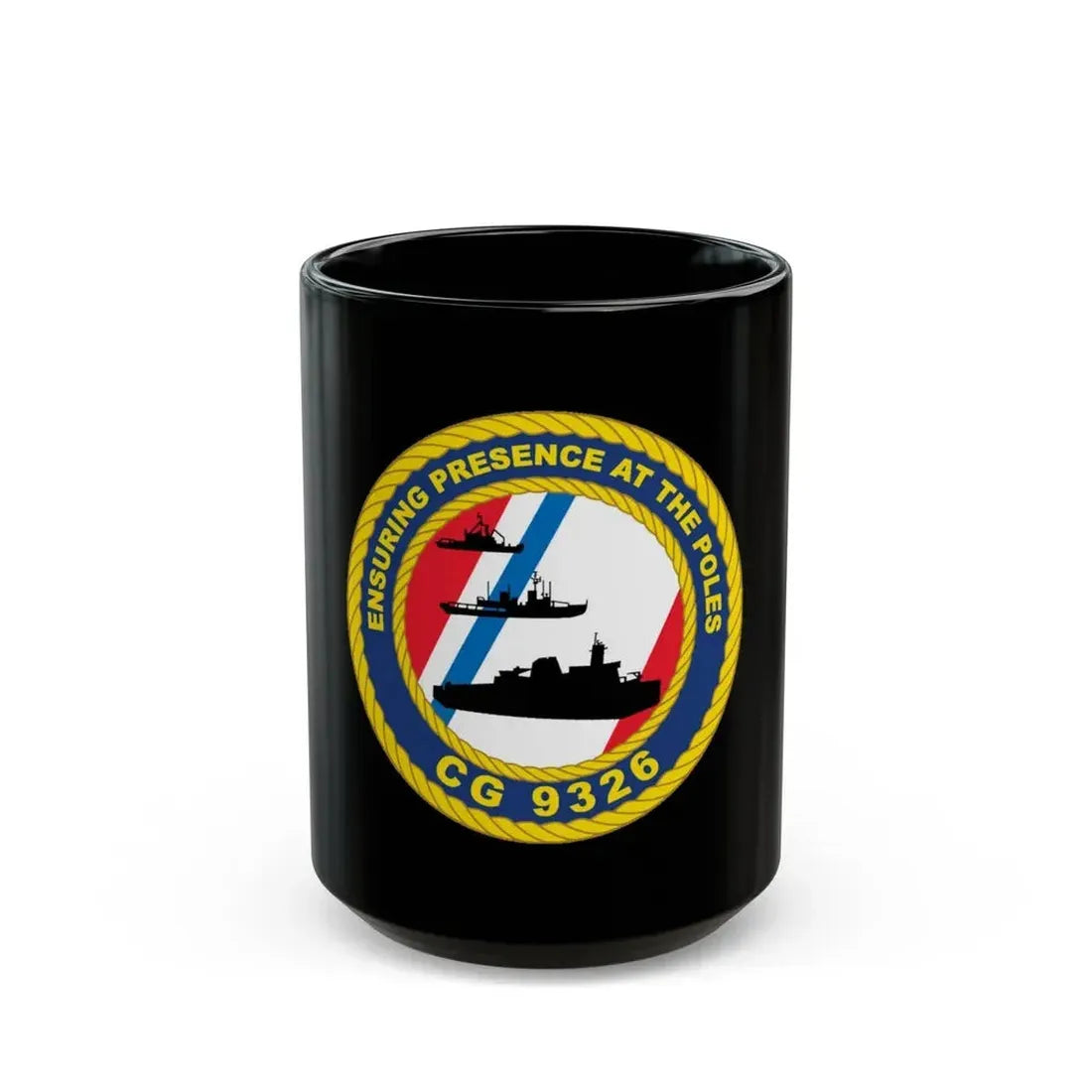 CG 9326 (U.S. Coast Guard) Black Coffee Mug 15oz - Go Mug Yourself