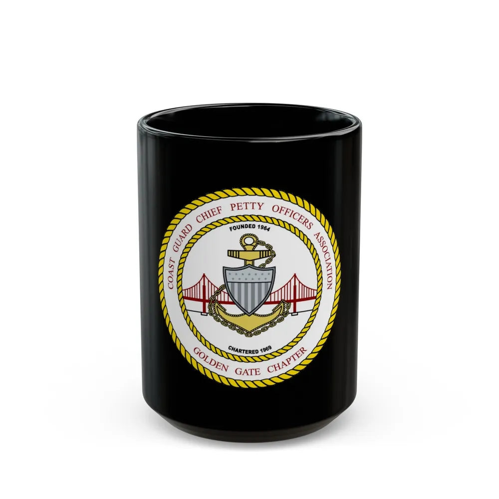 CG CPOA Golden Gate Chapter (U.S. Coast Guard) Black Coffee Mug-15oz-Go Mug Yourself