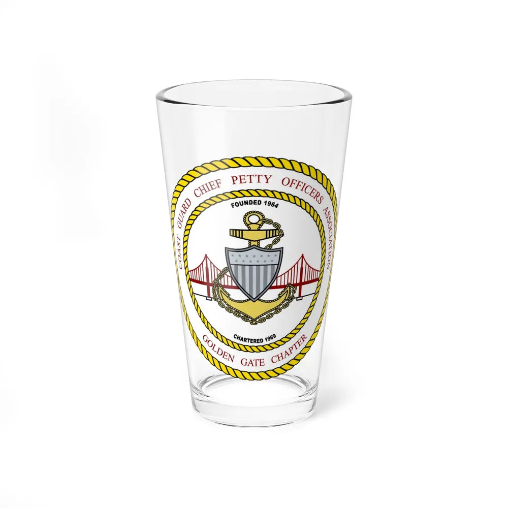 CG CPOA Golden Gate Chapter (U.S. Coast Guard) Pint Glass 16oz-16oz-Go Mug Yourself