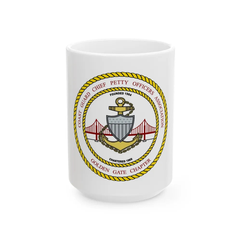 CG CPOA Golden Gate Chapter (U.S. Coast Guard) White Coffee Mug-15oz-Go Mug Yourself