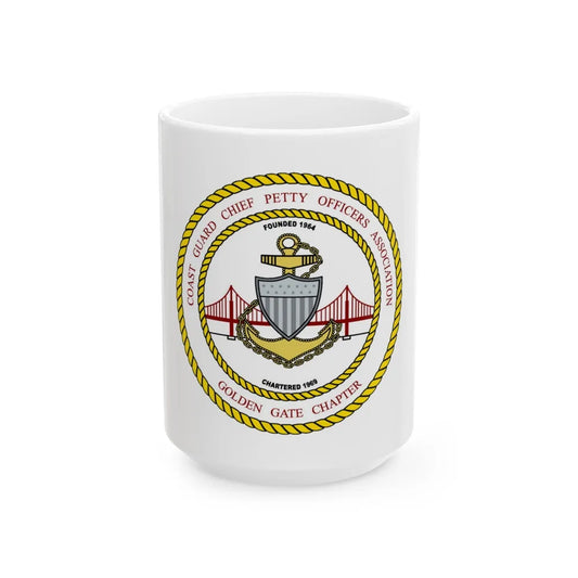 CG CPOA Golden Gate Chapter (U.S. Coast Guard) White Coffee Mug-15oz-Go Mug Yourself