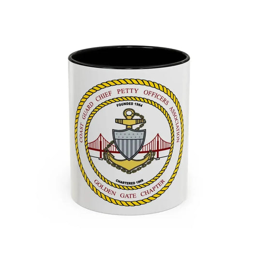 CG CPOA Golden Gate Chapter (U.S. Coast Guard) Accent Coffee Mug 11oz Black - Go Mug Yourself