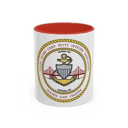 CG CPOA Golden Gate Chapter (U.S. Coast Guard) Accent Coffee Mug 11oz Red - Go Mug Yourself