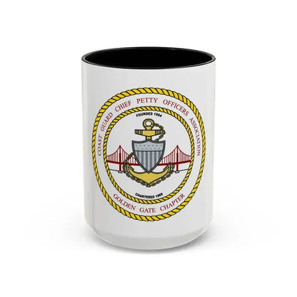 CG CPOA Golden Gate Chapter (U.S. Coast Guard) Accent Coffee Mug 15oz Black - Go Mug Yourself