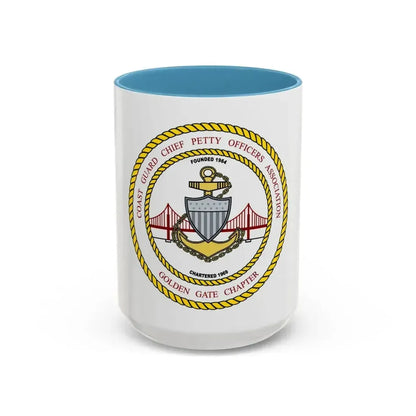 CG CPOA Golden Gate Chapter (U.S. Coast Guard) Accent Coffee Mug 15oz Light Blue - Go Mug Yourself