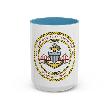 CG CPOA Golden Gate Chapter (U.S. Coast Guard) Accent Coffee Mug 15oz Light Blue - Go Mug Yourself