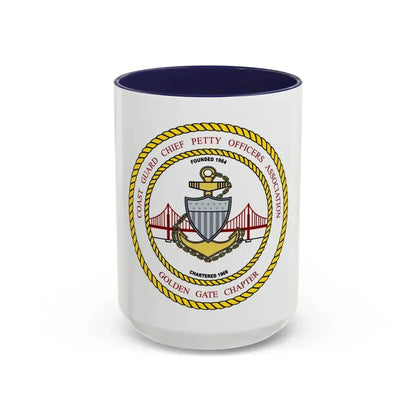 CG CPOA Golden Gate Chapter (U.S. Coast Guard) Accent Coffee Mug 15oz Navy - Go Mug Yourself